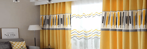 Muted Yellow Ochre Café Curtains