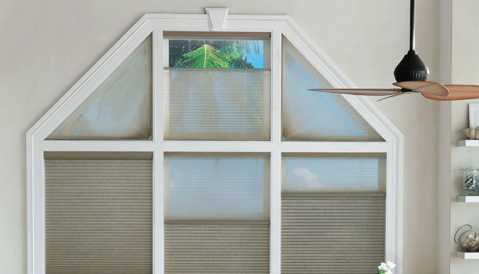 Cellular Shades in Trapezoid window 