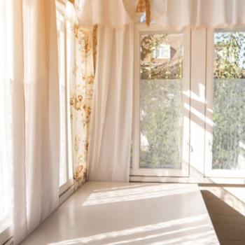 Curtains in sunroom